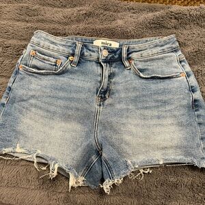 Mica Light Blue Distressed Jean Shorts